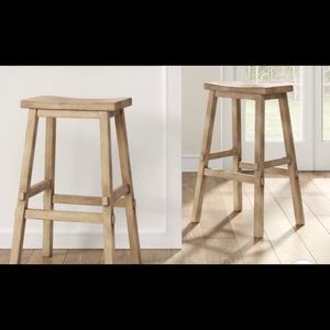 3 PERFECT Condition Farmhouse Wood Barstools